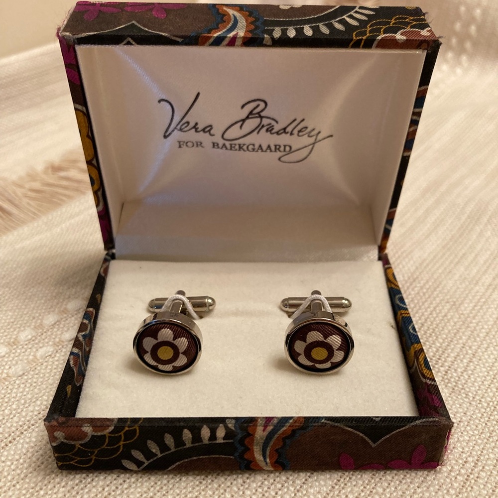 Vera Bradley Floral Cufflinks with original box